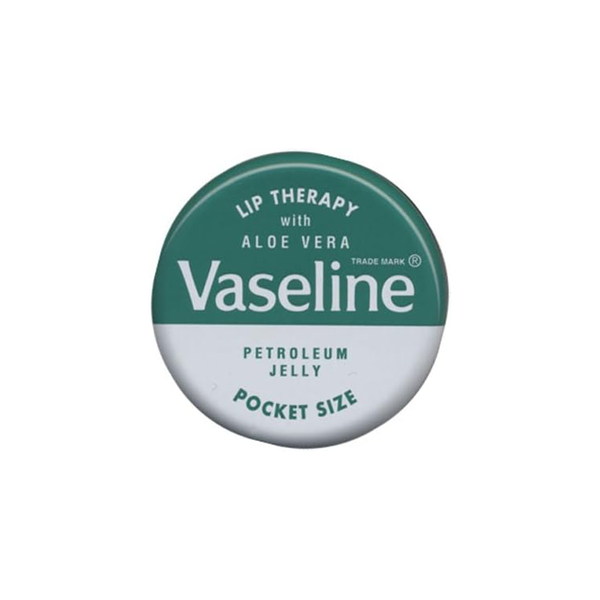 Vaseline Lip Therapy with Aloe Vera, Petroleum Jelly, Pocket Size, .7 oz (Pack of 2)