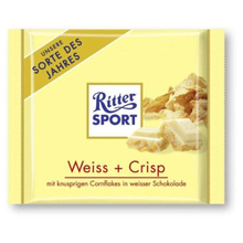 Ritter Sport White + Crisp with Cornflakes and Rice Flakes Chocolate Candy Bar - 3.5 oz