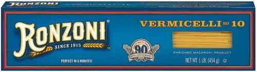Ronzoni Vermicelli No. 10 Pasta 1 lb - box front label