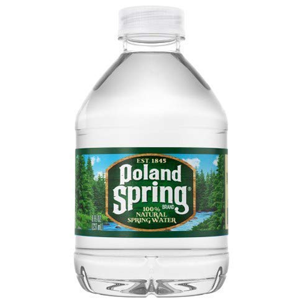 Poland Spring 100% Natural Spring Water, 8oz Bottle( Pack of 30 )