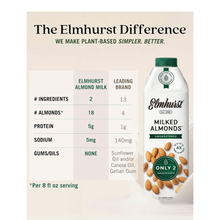 Elmhurst 1925 Unsweetened Almond Milk - 32 Ounce (Pack of 6) Dairy-Free, Vegan, Kosher, No Added Sugar, Shelf Stable Milk Made with Water & Almonds for Healthier, Simpler Plant-Based Alternatives