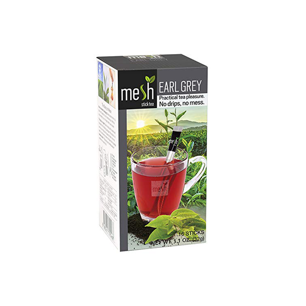 Mesh Earl Grey Stick Tea | 192 Sticks (12 Pack of 16) | Premium Instant Tea