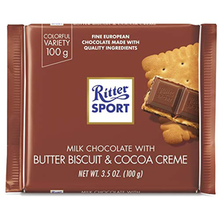 Ritter Sport Milk Chocolate with Butter Biscuit Candy Bar - 3.5 oz