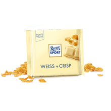 Ritter Sport White + Crisp with Cornflakes and Rice Flakes Chocolate Candy Bar - 3.5 oz