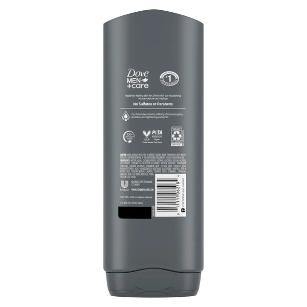 Dove Men+Care Extra Fresh Body & Face Wash 13.5 fl oz - bottle back ingredients