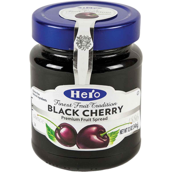 Hero Black Cherry Premium Fruit Spread Preserve,12 Ounce