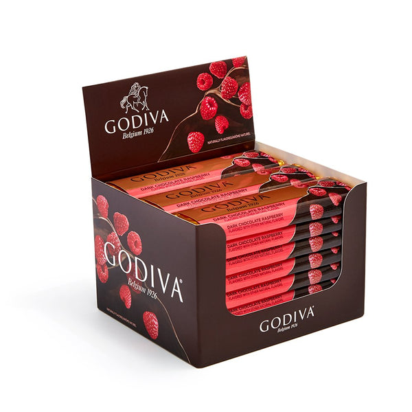 Godiva Belgium Dark Chocolate with Raspberry Bar 1.5 oz (Pack of 24) – Premium Belgian Dark Chocolate