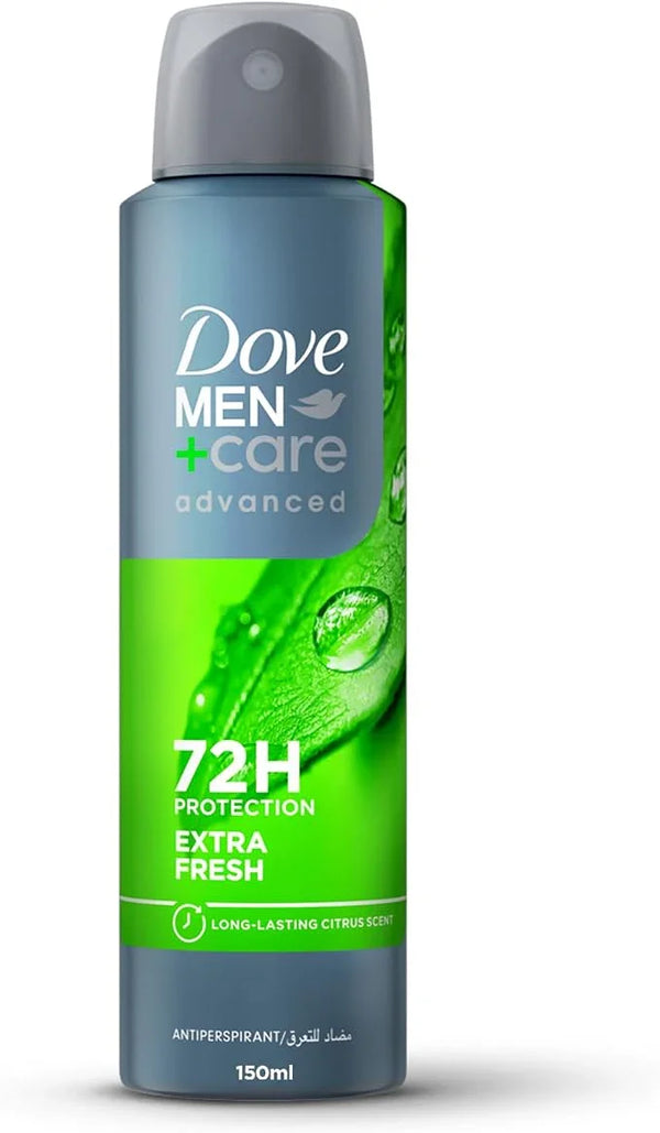 Dove Extra Fresh Antiperspirant Deodorant Spray for Men, 150 ml – 72-Hour Sweat & Odor Protection with Moisturizing Technology