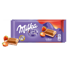 Milka Strawberry Chocolate Bar Candy Original German Chocolate 100g/3.52oz (Pack of 2)