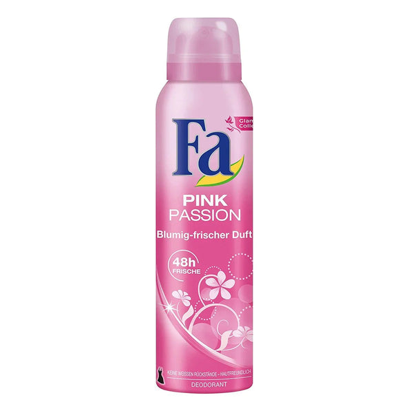 Fa Pink Passion deodorant spray with floral scent, 48h freshness, skin-friendly formula