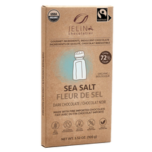 Jelina Chocolatier | 8 Pack 72% Dark Chocolate Bar with Sea Salt