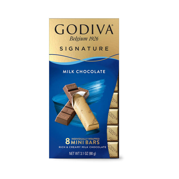 GODIVA Chocolatier Signature Mini Bars, 6 Pack by CANDY CABIN (MilkChocolate - SaltedCaramel)