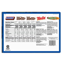 Mars Candy Variety Pack 30 Full Size Packs - box side panel detail