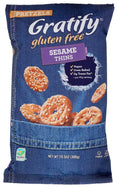 Gratify Gluten Free Pretzels Sesame Thins 10.5oz - bag front label