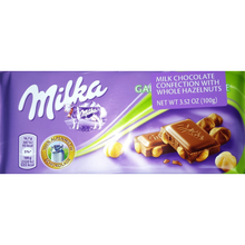 Milka Milk Chocolate with Whole Hazelnuts Chocolate Candy Bar - 3.52 oz