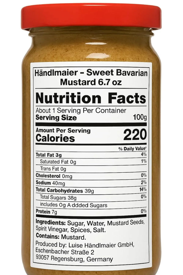 Händlmaier Süßer Hausmachersenf 200 ml - German sweet mustard
