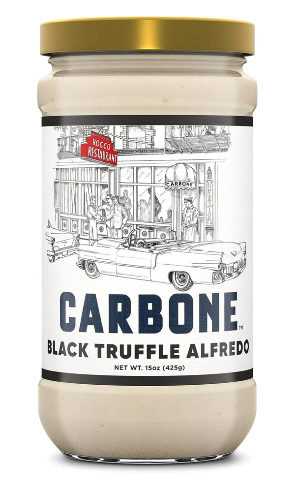 Carbone Black Truffle Alfredo Sauce 15oz - jar front label