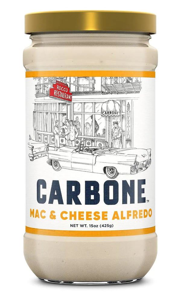Carbone Mac & Cheese Alfredo Sauce 15oz - jar front label