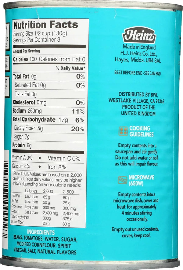 Heinz Beans with Tomato Sauce, Product of the UK, Suitable for Vegetarians, 13.7 oz (390g)