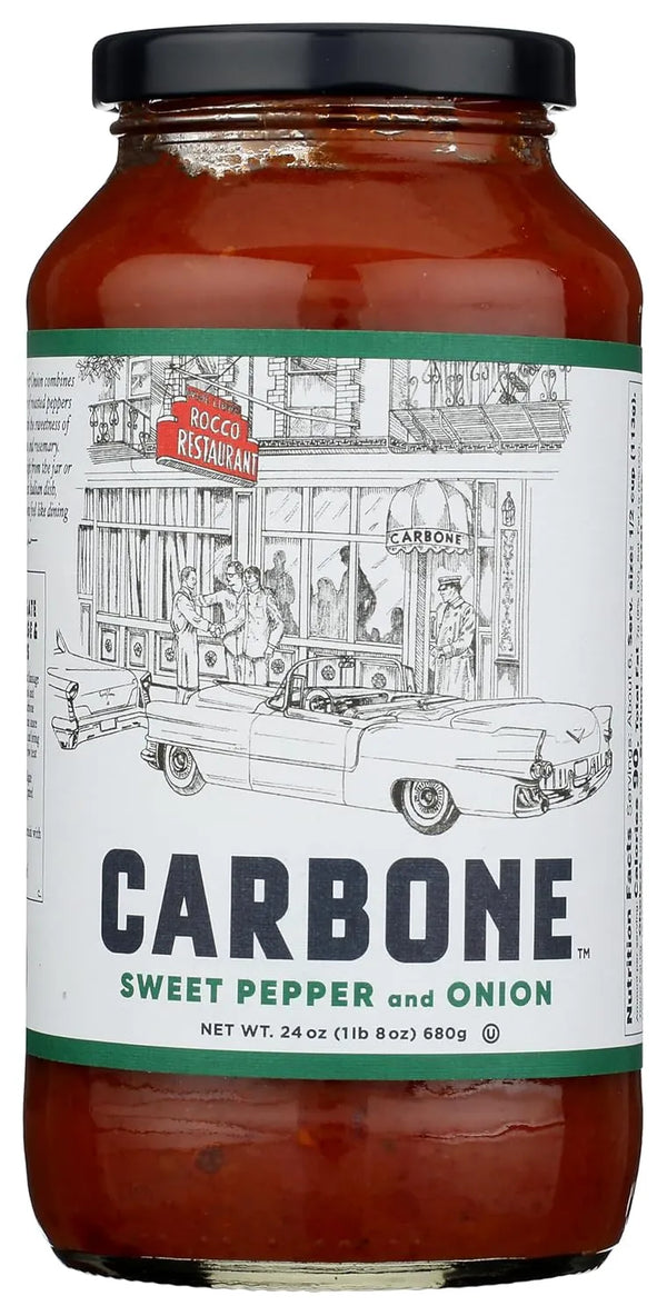 Carbone Sweet Pepper and Onion Pasta Sauce 24oz - jar front label