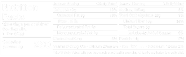 ALOHA Peanut Butter Cup Organic Protein Bar nutrition facts label