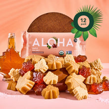 ALOHA Maple Sea Salt Protein Bar lifestyle image showing bar and key ingredients