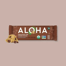 ALOHA Chocolate Chip Cookie Dough Organic Protein Bar, single bar front