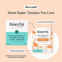 The Honey Pot Company Super Tampons 18 Count - tampon detail view