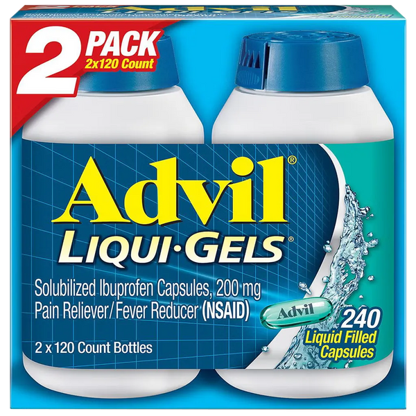 Advil Liqui-Gels Ibuprofen 200 mg 2 x 120 Count - liquid filled capsules