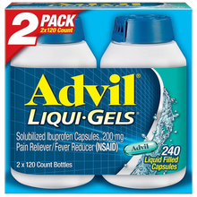 Advil Liqui-Gels Ibuprofen 200 mg 2 x 120 Count - liquid filled capsules
