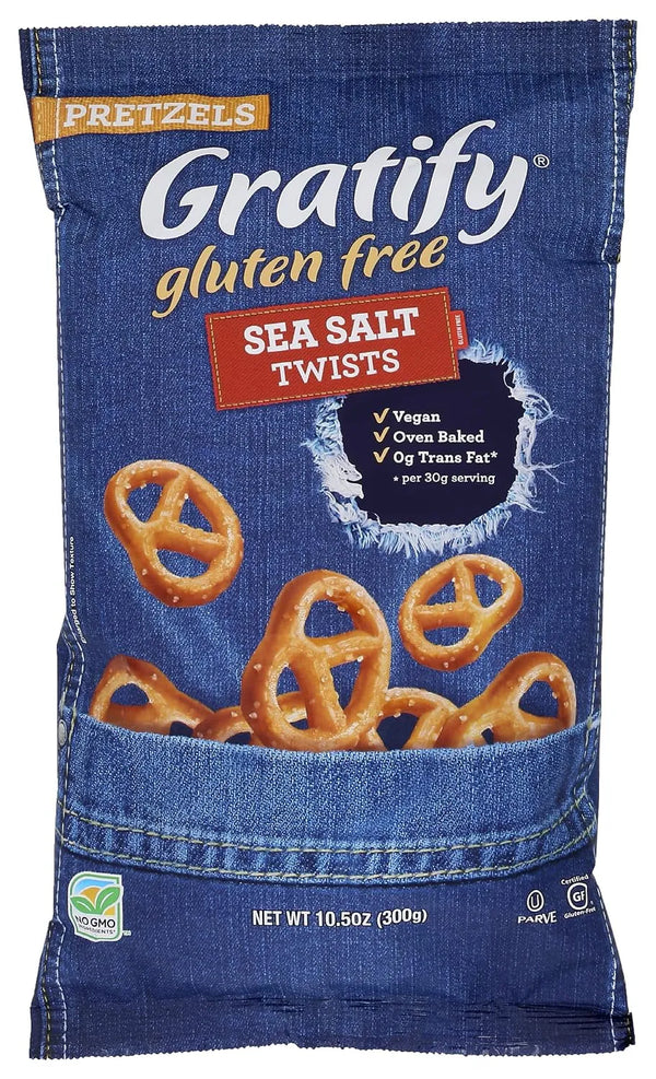 Gratify Gluten Free Pretzels Sea Salt Twists 10.5oz - bag front label