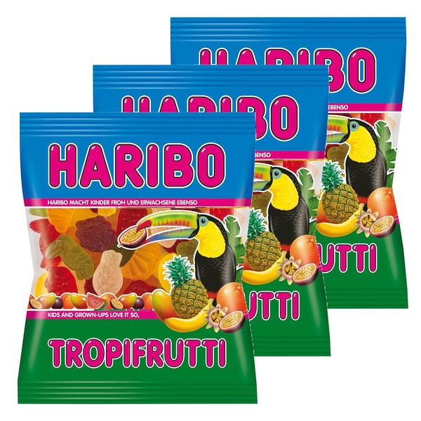 Haribo Gummy Candies Tropi - Frutti Gummies 175g ( Pack of 3)
