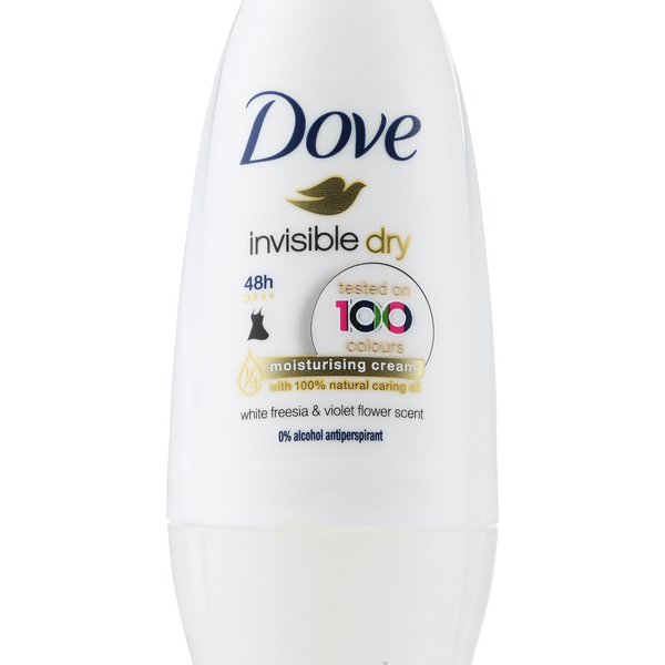Dove Invisible Dry Roll-On White Fressia & Violet 50ml | Women 48 Hour