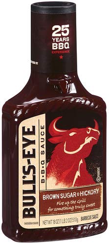 Bull's-Eye Brown Sugar Hickory BBQ Sauce 18 oz - sweet smoky barbecue sauce bottle