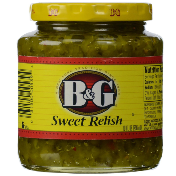 B&G Easton Sweet Pickle Relish, 10 oz – Classic Sweet Relish for Hot Dogs, Burgers & Sandwiches