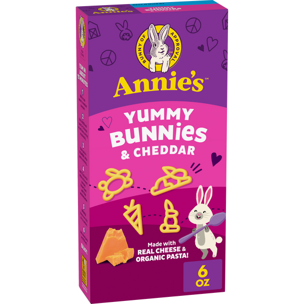 Annie's Yummy Bunnies and Cheddar Mac and Cheese, 6 oz box