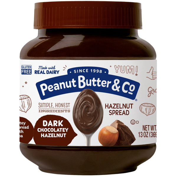 Peanut Butter & Co. Dark Chocolatey Hazelnut Spread, Rich Cocoa Flavor, 13 oz Jar