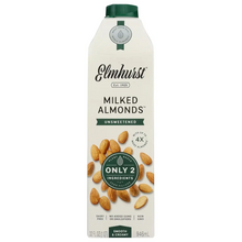 Elmhurst Milked Almonds Unsweetened, Only 2 Ingredients, 4x More Almonds, Dairy Free, Non GMO, 32 fl oz (946ml)