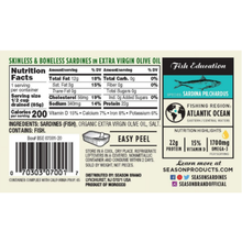 Season Sardines in Extra Virgin Olive Oil, Wild Caught, 4.37 oz Tins (6-Pack) – High Protein, Keto Friendly, Kosher
