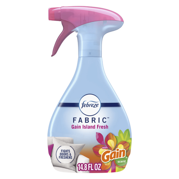 Febreze Fabric Refresher with Gain, Island Fresh Scent, 14.8 fl oz - spray bottle front label