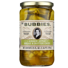 Bubbies Ginger Apple Bread & Butter Pickle Chips, 25 oz – Sweet & Tangy Pickle Chips with Apple and Ginger Flavor