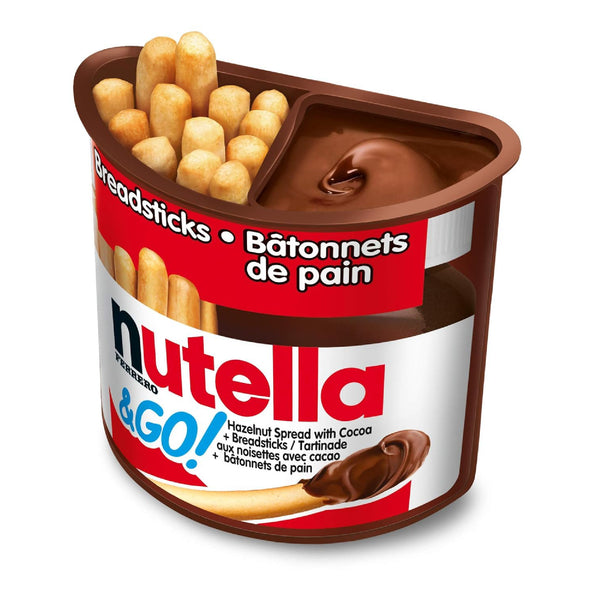 Nutella and Go Snack Packs, Chocolate Hazelnut Spread with Breadsticks, 1.8 Oz