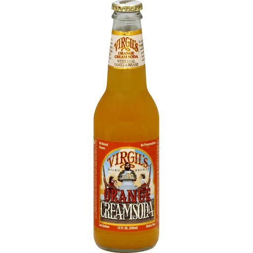 Virgil's Orange Cream Soda 12 fl oz (355mL) – Real Vanilla Beans, No Preservatives