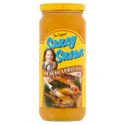 Saucy Susan Peach Apricot Sauce – Sweet & Tangy Glaze, Marinade & Dipping Sauce – 19 oz Jar