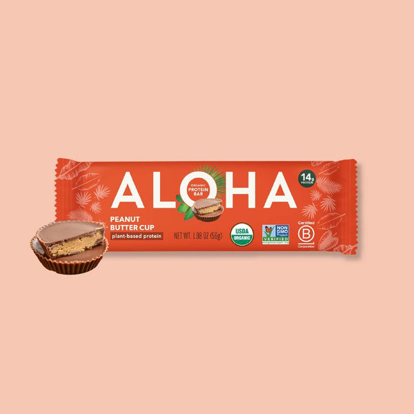 ALOHA Peanut Butter Cup Organic Protein Bar front package