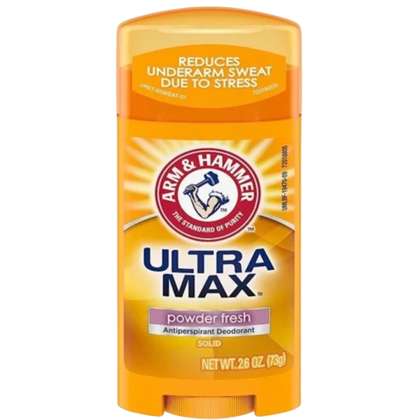 Arm & Hammer Ultramax Deodorant Stick Powder Fresh 2.6 oz – Long-Lasting Odor Protection – Soft Powdery Scent - 3  Packs