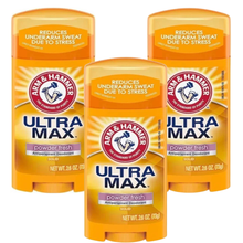 Arm & Hammer Ultramax Deodorant Stick Powder Fresh 2.6 oz – Long-Lasting Odor Protection – Soft Powdery Scent - 3  Packs