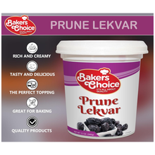 Prune Butter Lekvar Pastry Filling, 12 oz – Creamy Spread & Topping for Cakes and Desserts, Kosher, Dairy-Free & Vegan by Baker’s Choice