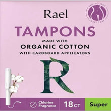 Rael Organic Cotton Tampons Super 18 Count - front of box