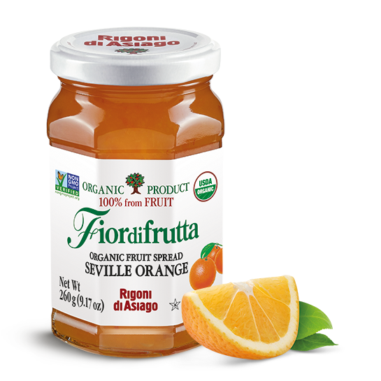 Rigoni di Asiago Fior di Frutta Seville Orange Preserve 9.17 oz - jar front label